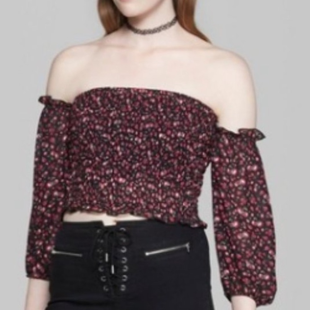 Wild Fable Floral Print Smocked Top Women’s Sz Medium Boho Cottagecore